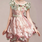 Charming Homecoming Dress Jewel Flower Bowknot Pleated Cascade Pearl Back to School Outfits Party Dress  D7367