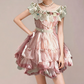 Charming Homecoming Dress Jewel Flower Bowknot Pleated Cascade Pearl Back to School Outfits Party Dress  D7367