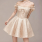 Charming Homecoming Dress Off the Shoulder Lace Bowknot Back to School Outfits Party Dress  D7369