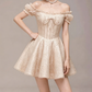 Charming Homecoming Dress Off the Shoulder Lace Bowknot Back to School Outfits Party Dress  D7369