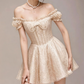 Charming Homecoming Dress Off the Shoulder Lace Bowknot Back to School Outfits Party Dress  D7369
