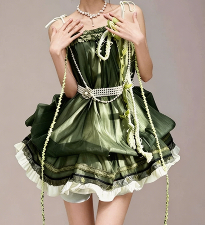 Charming Homecoming Dress Spaghetti Strap Pearl Flower Soutache Back to School Outfits Party Dress  D7370