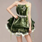 Charming Homecoming Dress Spaghetti Strap Pearl Flower Soutache Back to School Outfits Party Dress  D7370