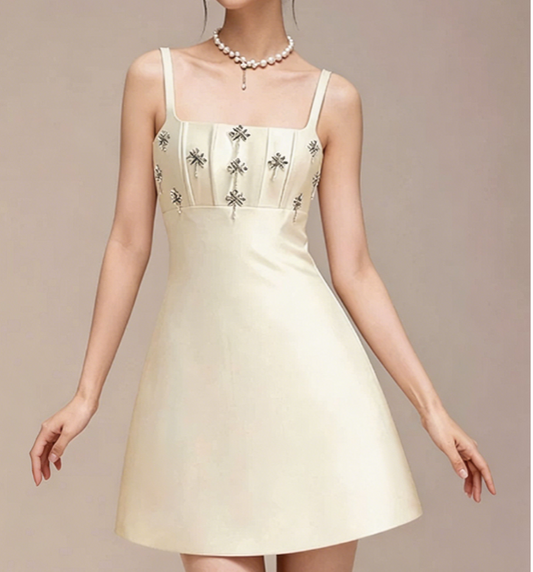 Charming Homecoming Dress Square Beading Back to School Outfits Party Dress  D7372