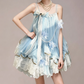 Charming Homecoming Dress Spaghetti Strap Flower Bowknot Pearl Lace Back to School Outfits Party Dress  D7374