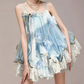 Charming Homecoming Dress Spaghetti Strap Flower Bowknot Pearl Lace Back to School Outfits Party Dress  D7374