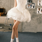 Charming Homecoming Dress Strapless Pleated Back to School Outfits Party Dress  D7377