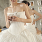 Charming Homecoming Dress Strapless Pleated Back to School Outfits Party Dress  D7377