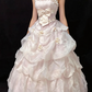 Pretty Prom Dress Strapless Flower Pleated Cascade Flower Formal Dresses Evening Dress Gala Gown  D7387