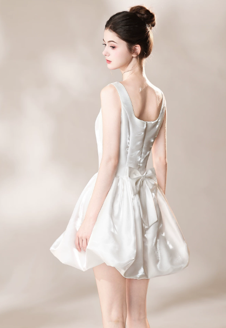 Chic Homecoming Dress Square Bowknot Back to School Outfits Party Dress Birthday Outfits D7434