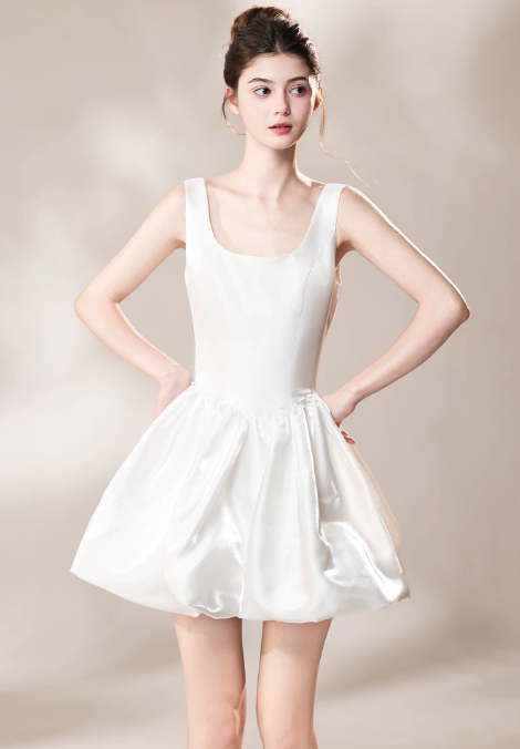 Chic Homecoming Dress Square Bowknot Back to School Outfits Party Dress Birthday Outfits D7434