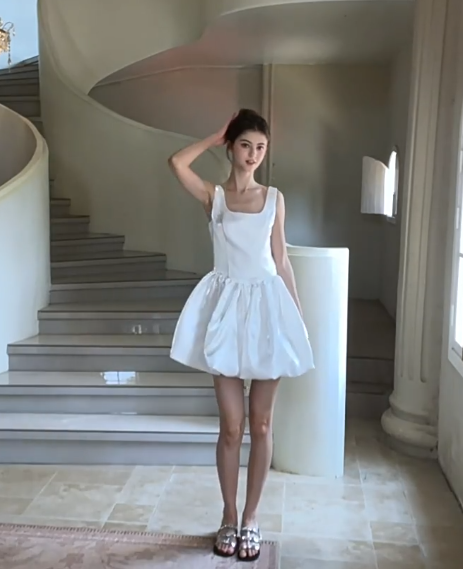 Chic Homecoming Dress Square Bowknot Back to School Outfits Party Dress Birthday Outfits D7434