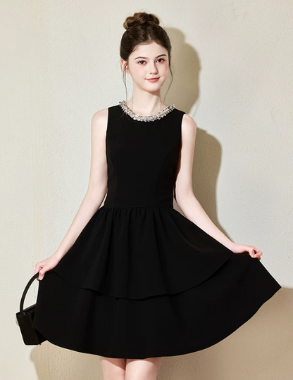 Nice Homecoming Dress Jewel Black Sequins Back to School Outfits Party Dress D7436