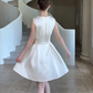 Nice Homecoming Dress Jewel Pearl Bowknot Back to School Outfits Party Dress D7437