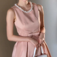 Nice Homecoming Dress Jewel Pearl Bowknot Back to School Outfits Party Dress D7437