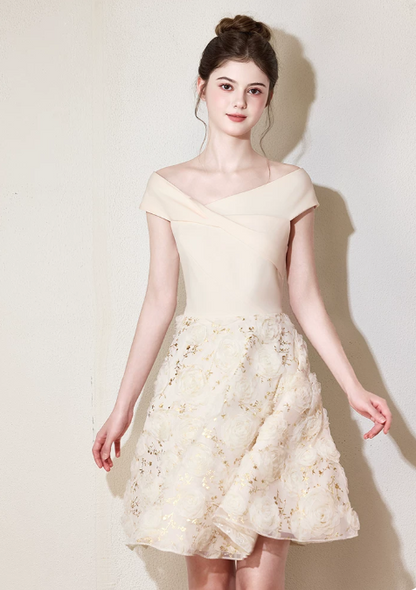 Nice Homecoming Dress Poretrait Tulle Flower Back to School Outfits Party Dress D7438