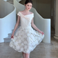 Nice Homecoming Dress Poretrait Tulle Flower Back to School Outfits Party Dress D7438