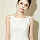 Nice Homecoming Dress Spaghetti Strap Bowknot Pleated Flower Back to School Outfits Party Dress D7439