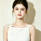 Nice Homecoming Dress Spaghetti Strap Bowknot Pleated Flower Back to School Outfits Party Dress D7439