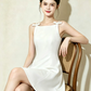 Nice Homecoming Dress Spaghetti Strap Bowknot Pleated Flower Back to School Outfits Party Dress D7439