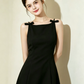 Nice Homecoming Dress Spaghetti Strap Bowknot Pleated Flower Back to School Outfits Party Dress D7439