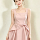 Nice Homecoming Dress Square Pleated Back to School Outfits Party Dress D7441