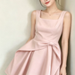 Nice Homecoming Dress Square Pleated Back to School Outfits Party Dress D7441