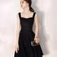 Nice Homecoming Dress Spaghetti Strap Black Pleated Back to School Outfits Party Dress D7443