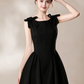 Nice Homecoming Dress Jewel Black Bowknot Pleated Back to School Outfits Party Dress D7444