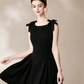 Nice Homecoming Dress Jewel Black Bowknot Pleated Back to School Outfits Party Dress D7444