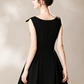Nice Homecoming Dress Jewel Black Bowknot Pleated Back to School Outfits Party Dress D7444