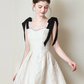 Nice Homecoming Dress Spaghetti Strap Bowknot Pleated Back to School Outfits Party Dress D7445