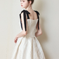 Nice Homecoming Dress Spaghetti Strap Bowknot Pleated Back to School Outfits Party Dress D7445