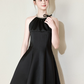 Nice Homecoming Dress Halter Bead Bowknot Pleated Back to School Outfits Party Dress D7446