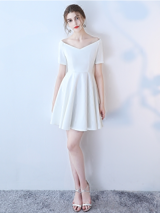 Nice Homecoming Dress Poretrait Pleated Back to School Outfits Party Dress D7447