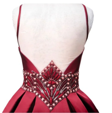 Unique Homecoming Dress V Neck Beading Backless Rinestone Back to School Outfits Party Dress  D7675