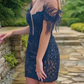 Unique Homecoming Dress Off the Shoulder Applique Backless Tassel Back to School Outfits Party Dress  D7692