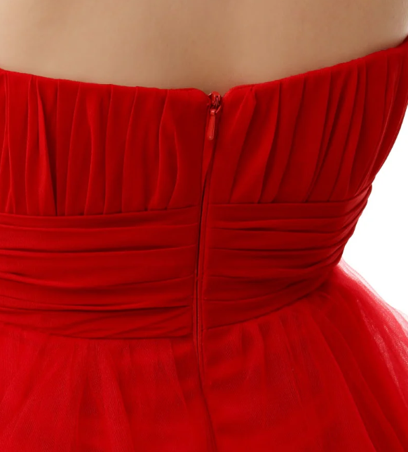Unique Homecoming Dress Sweetheart Tulle Sequins Cascade Back to School Outfits Party Dress  D7695