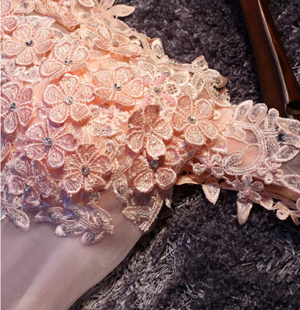 Unique Homecoming Dress Off the Shoulder Bead Rinestone Applique Tulle Back to School Outfits Party Dress  D7699