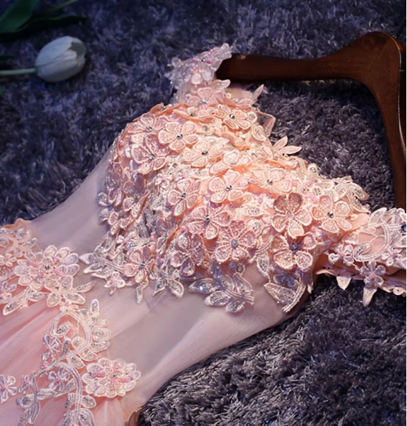 Unique Homecoming Dress Off the Shoulder Bead Rinestone Applique Tulle Back to School Outfits Party Dress  D7699
