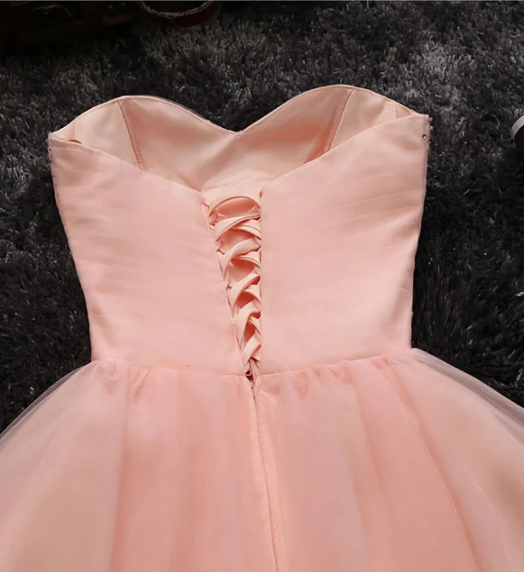 Unique Homecoming Dress Sweetheart Rinestone Tulle Back to School Outfits Party Dress  D7700