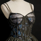 Unique Homecoming Dress Spaghetti Strap Lace Sweetheart Beaded Back to School Outfits Party Dress  D7707