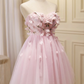 Unique Homecoming Dress Sweetheart Flower Tulle Back to School Outfits Party Dress  D7711