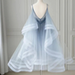Unique Homecoming Dress Spaghetti Strap V Neck Tulle Back to School Outfits Party Dress  D7713
