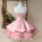 Unique Homecoming Dress Strapless Tulle Bowknot Cascade Back to School Outfits Party Dress  D7743
