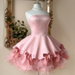 Unique Homecoming Dress Strapless Tulle Bowknot Cascade Back to School Outfits Party Dress  D7743