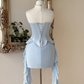 Unique Homecoming Dress Sweetheart Two Pieces Soutache Pleated Cascade Back to School Outfits Party Dress  D7746