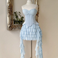Unique Homecoming Dress Sweetheart Two Pieces Soutache Pleated Cascade Back to School Outfits Party Dress  D7746