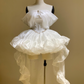 Unique Homecoming Dress Off theShoulder Organza Rinestone Hi-Lo Back to School Outfits Party Dress Wedding Dress  D7747