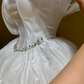 Unique Homecoming Dress Off theShoulder Organza Rinestone Hi-Lo Back to School Outfits Party Dress Wedding Dress  D7747